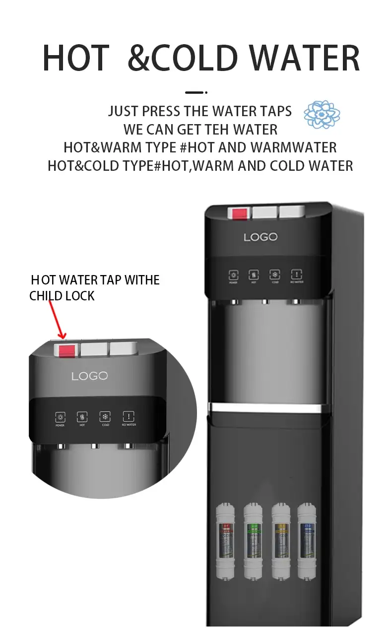 RO Water Dispenser with Child Lock filter replacement